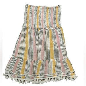 Striped Strapless Swimsuit Coverup XS